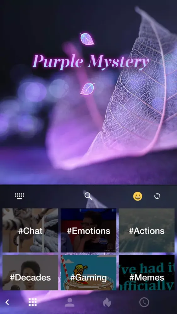 Purple Mystery Emoji Keyboard Screenshots