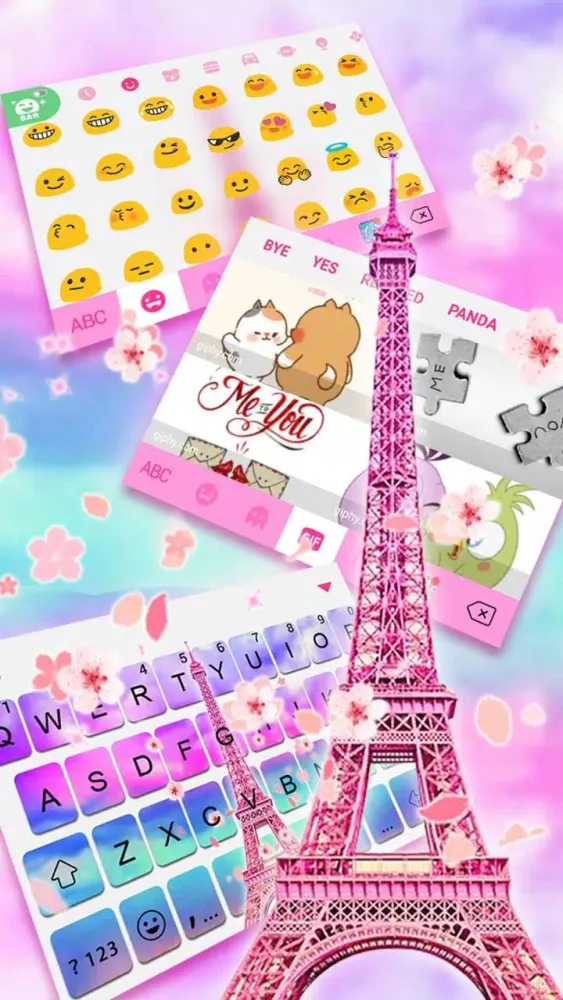 Capturas de tela do Sky Sakura Paris Love Keyboard