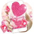 Pink Heart Glitter Keyboard Th
