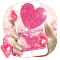 Pink Heart Glitter Keyboard Th