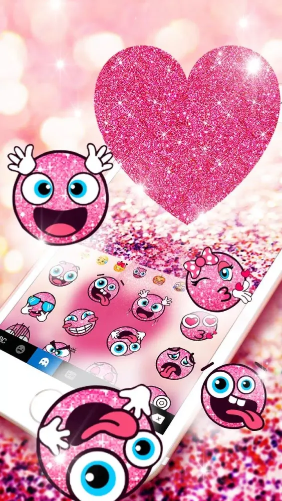 Pink Heart Glitter Keyboard Th Screenshots