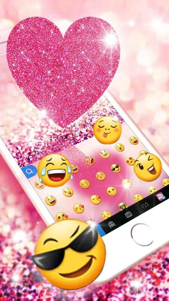 Pink Heart Glitter Keyboard Th Screenshots