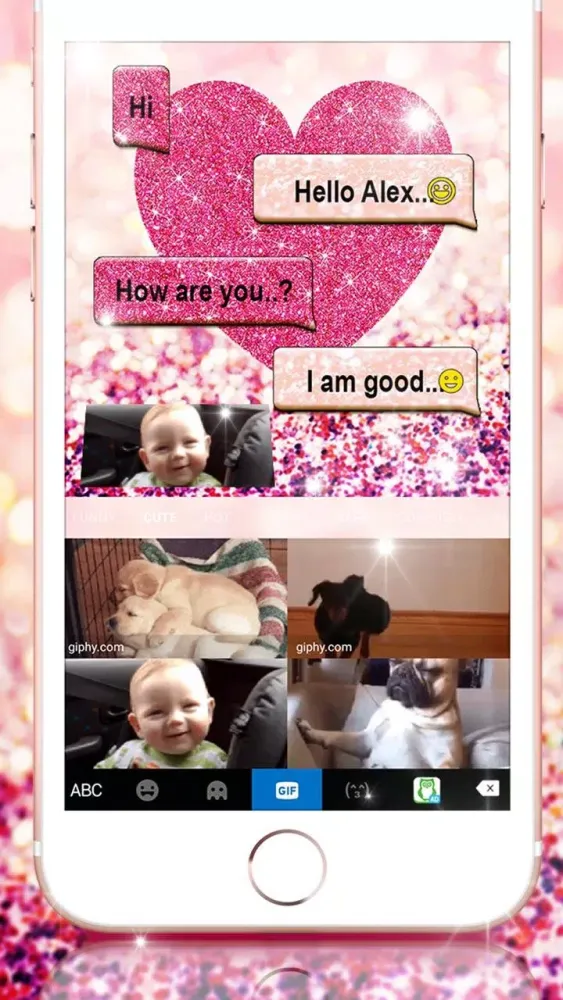 Pink Heart Glitter Keyboard Th Screenshots