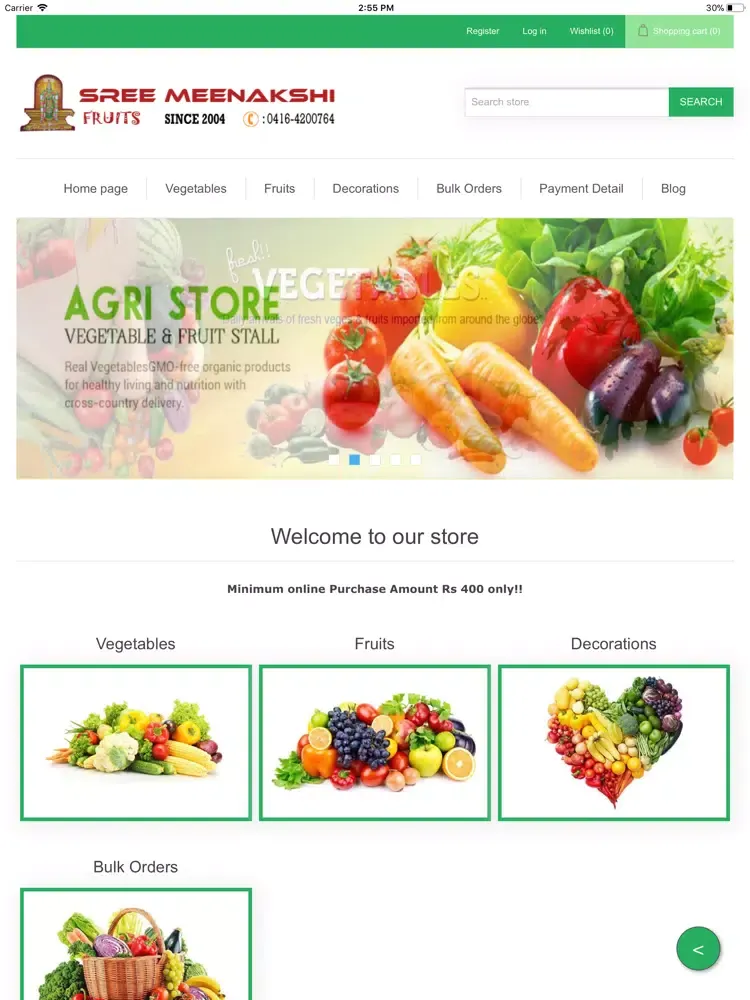 Tangkapan layar Sree Meenakshi Fruits iPad 