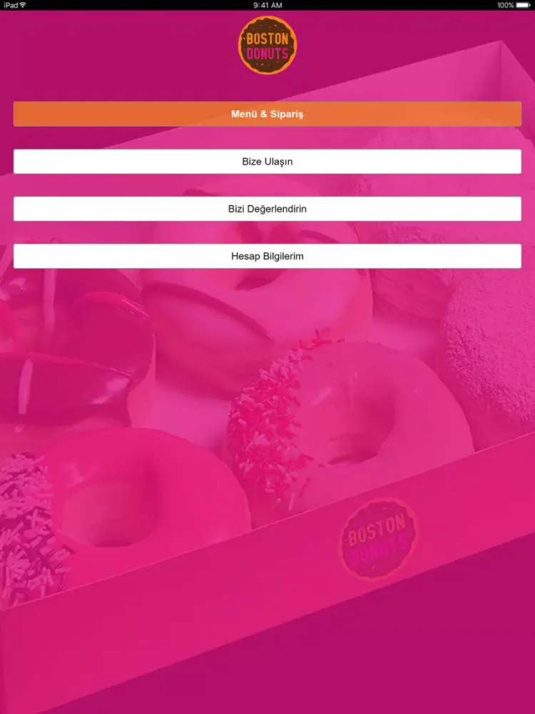 Ảnh chụp màn hình của Boston Donuts iPad 