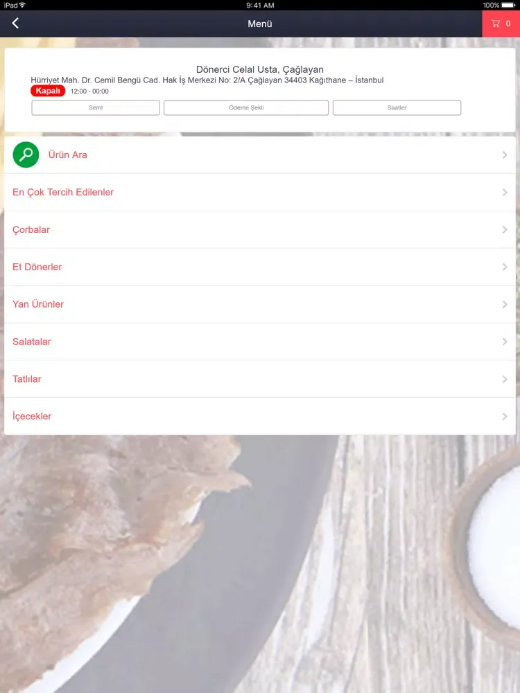 ภาพหน้าจอของ Dönerci Celal Usta iPad 