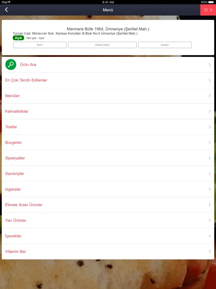Capturas de pantalla de Marmaris Büfe Sipariş iPad 