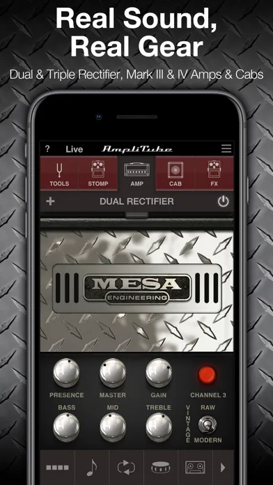 ภาพหน้าจอของ AmpliTube MESA/Boogie