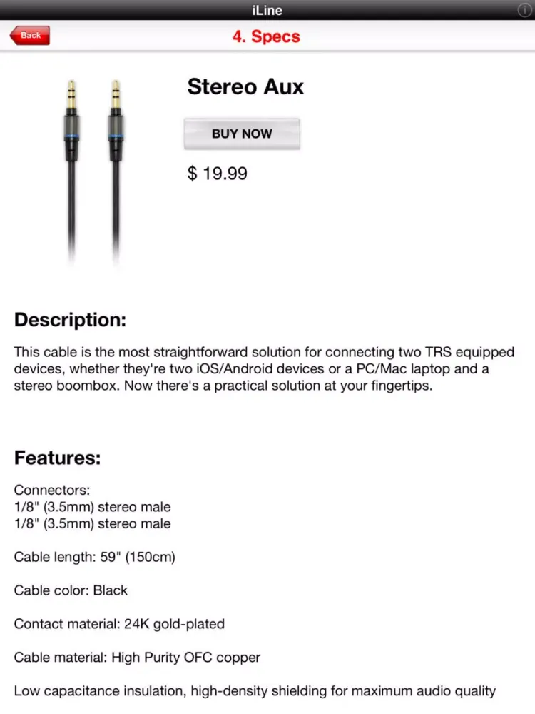 iLine Cable Kit iPad  Screenshots