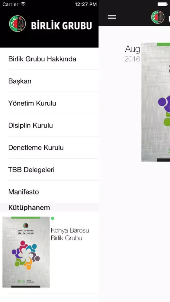 Capturas de tela do Konya Barosu Birlik Grubu