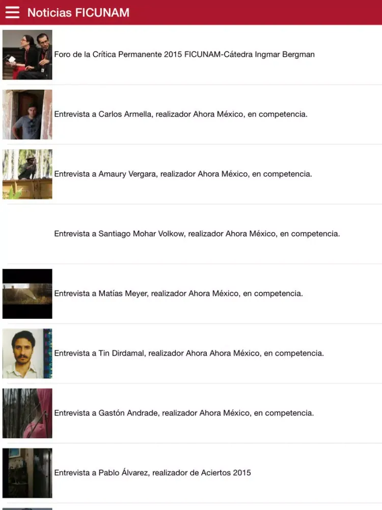 Capturas de tela do FICUNAM iPad 