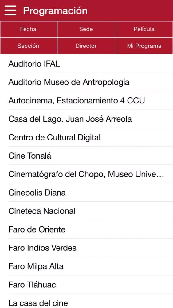 Capturas de tela do FICUNAM