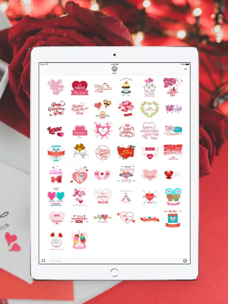 Capturas de pantalla de Happy Valentines Day Stickers iPad 