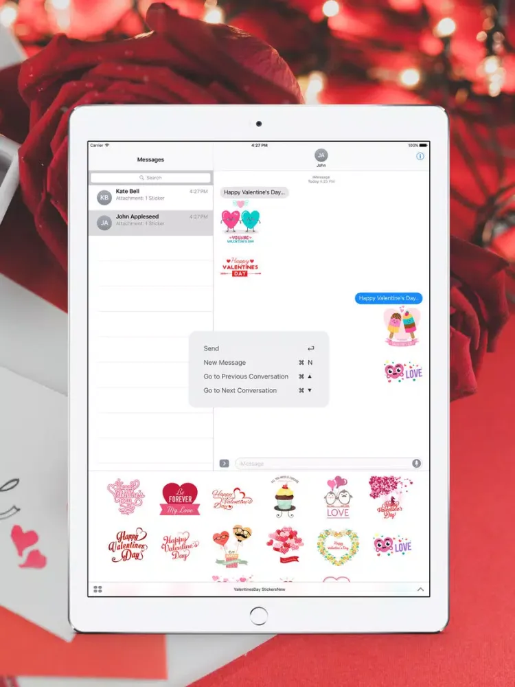 Capturas de pantalla de Happy Valentines Day Stickers iPad 