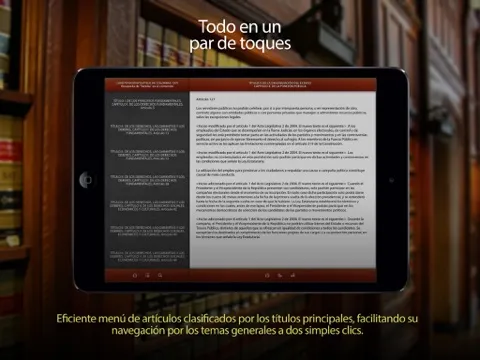 Ảnh chụp màn hình của iLey CO - Constitución y Códigos de Colombia iPad 