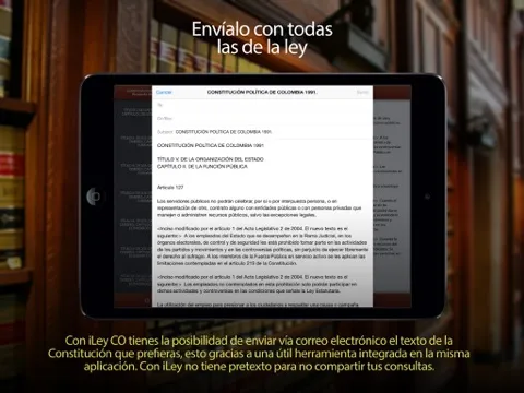 Ảnh chụp màn hình của iLey CO - Constitución y Códigos de Colombia iPad 
