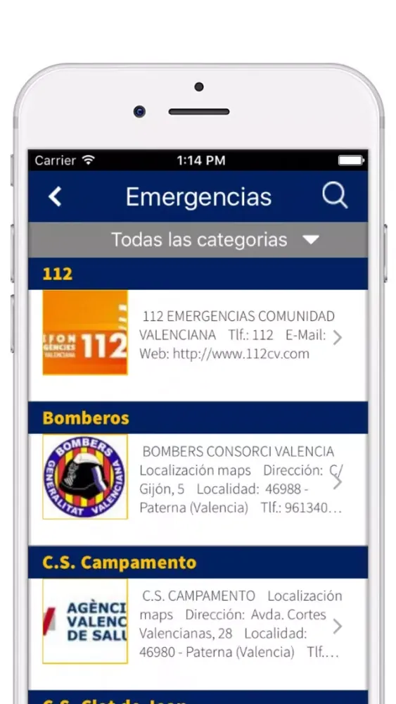Capturas de tela do PLP Emergencias