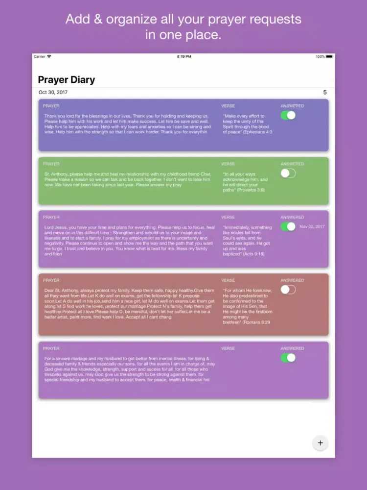 PrayerDiary - Pocket Edition iPad  Screenshots