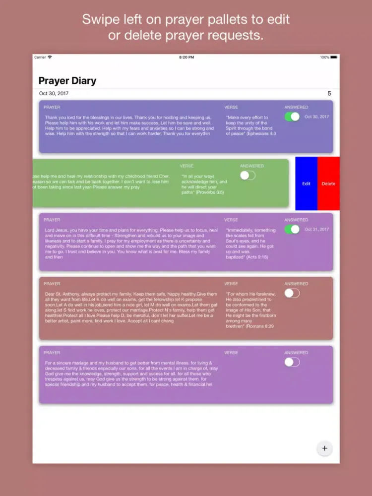 PrayerDiary - Pocket Edition iPad  Screenshots