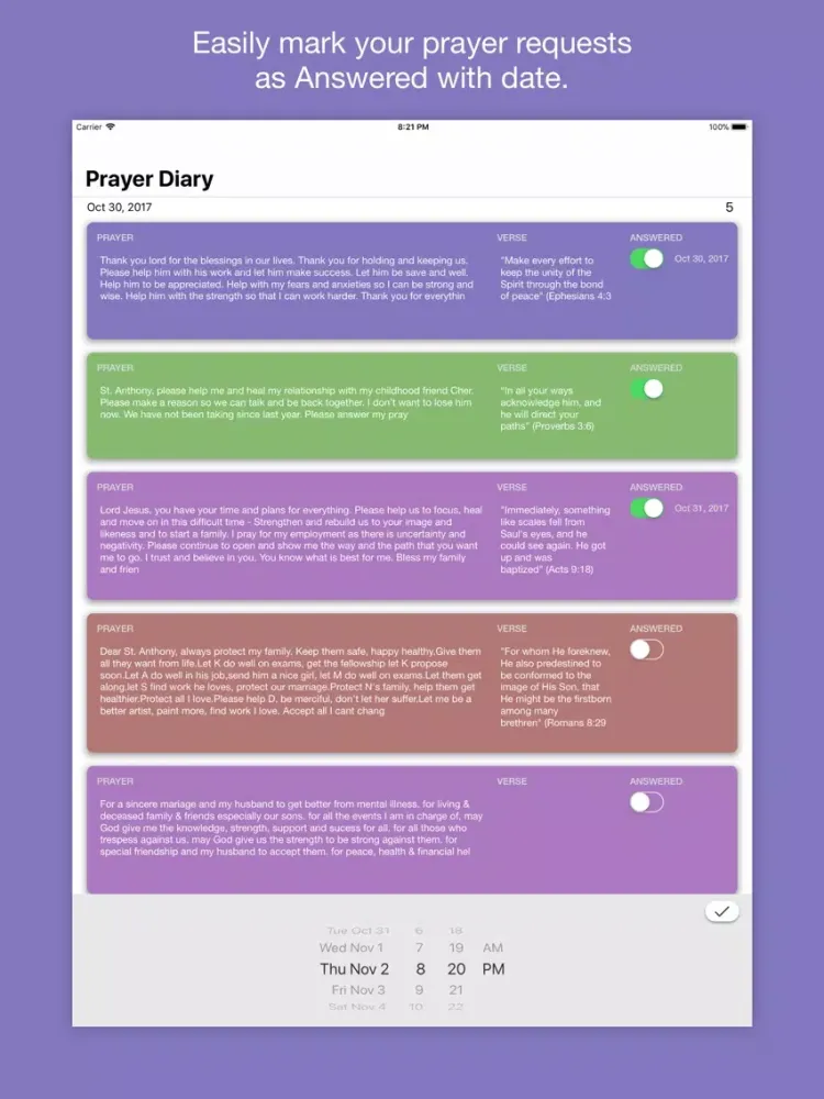 PrayerDiary - Pocket Edition iPad  Screenshots