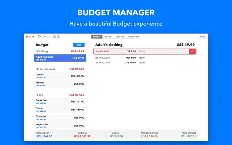 صور Budget Manager