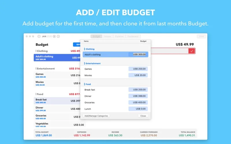 صور Budget Manager