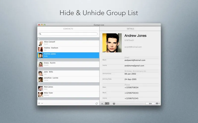 Contact List سکرین شاٹس
