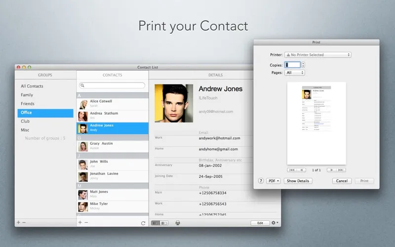 Contact List سکرین شاٹس