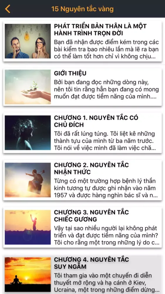 Captures d'écran de 15 Nguyên tắc vàng