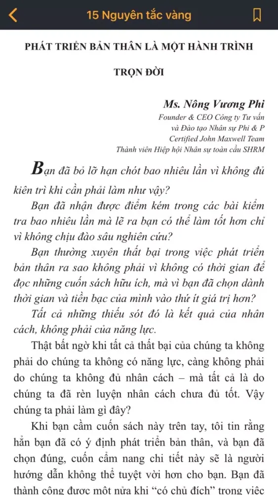 Captures d'écran de 15 Nguyên tắc vàng