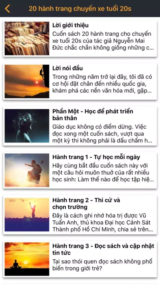 Tangkapan skrin Chuyến xe hành trang tuổi 20s