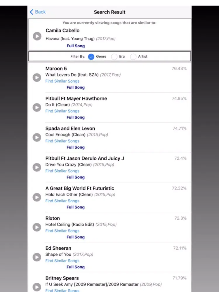 Tangkapan layar iLikeThatBeat iPad 