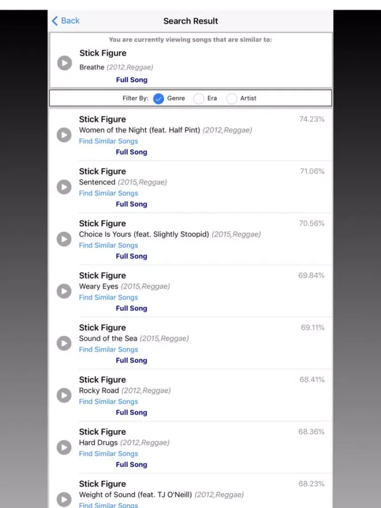 Tangkapan layar iLikeThatBeat iPad 
