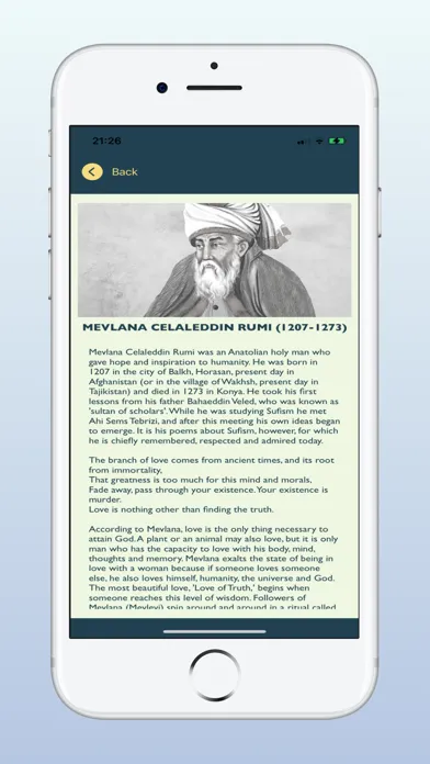Captures d'écran de Rumi Quotes Offline