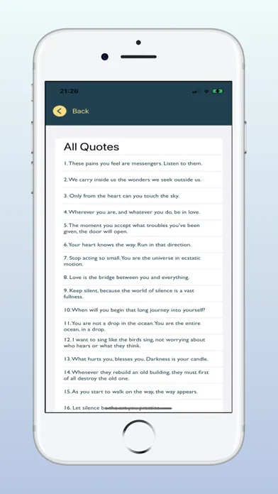 Captures d'écran de Rumi Quotes Offline