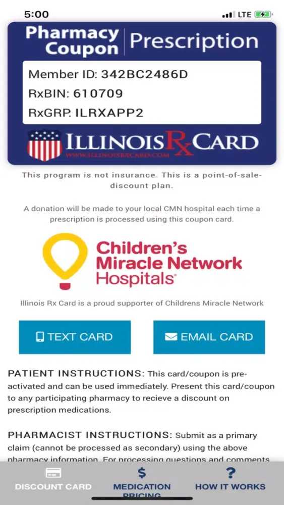 Captures d'écran de Illinois Rx Card