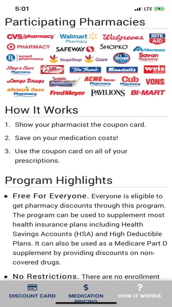 Captures d'écran de Illinois Rx Card
