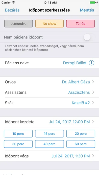 Flexi orvos-alkalmazás Screenshots