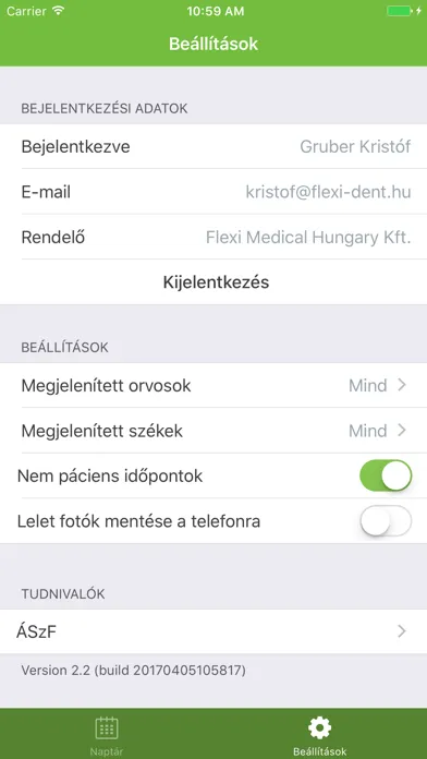 Flexi orvos-alkalmazás Screenshots
