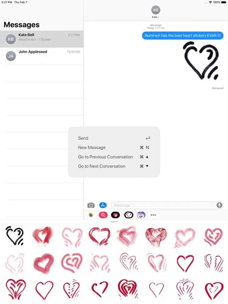 Скриншоты Valentine Hearts Emoji PaX iPad 
