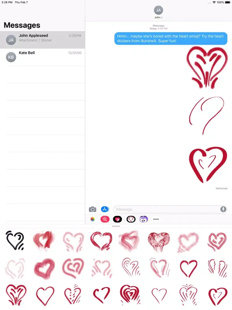 Скриншоты Valentine Hearts Emoji PaX iPad 