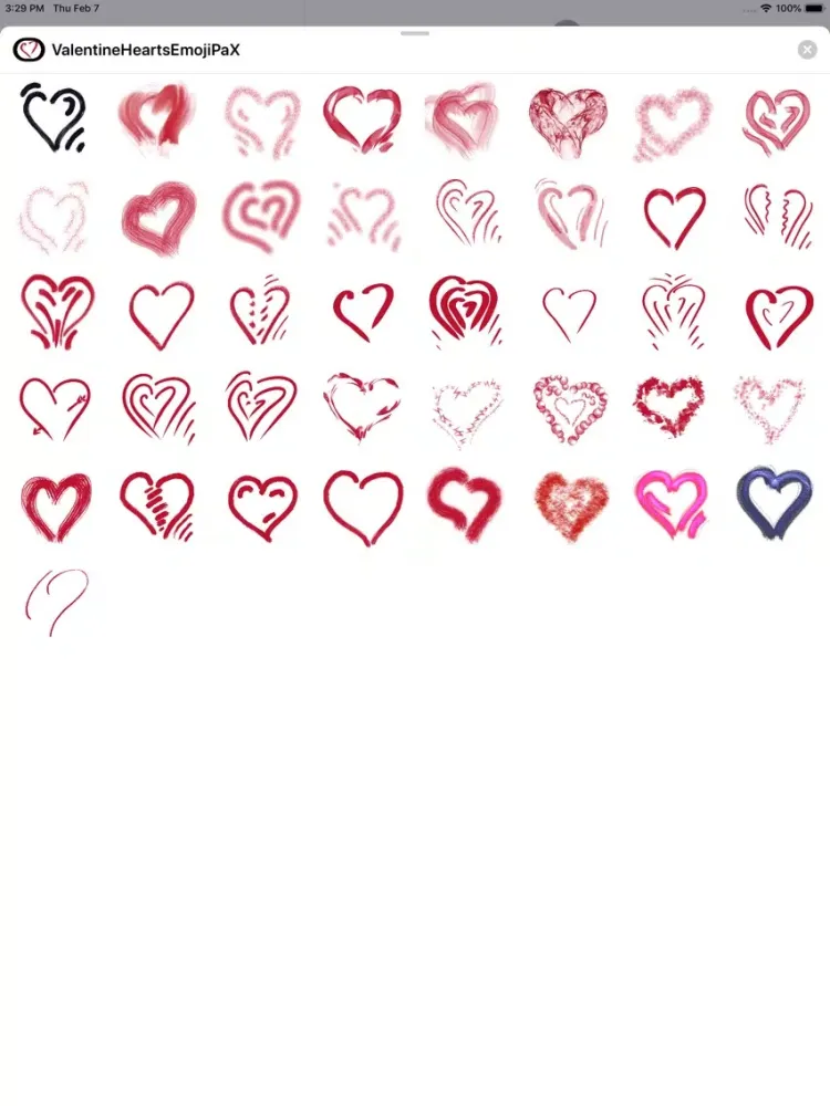 Скриншоты Valentine Hearts Emoji PaX iPad 