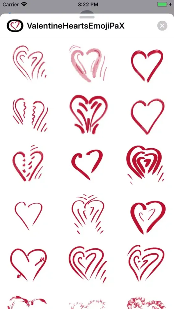Скриншоты Valentine Hearts Emoji PaX