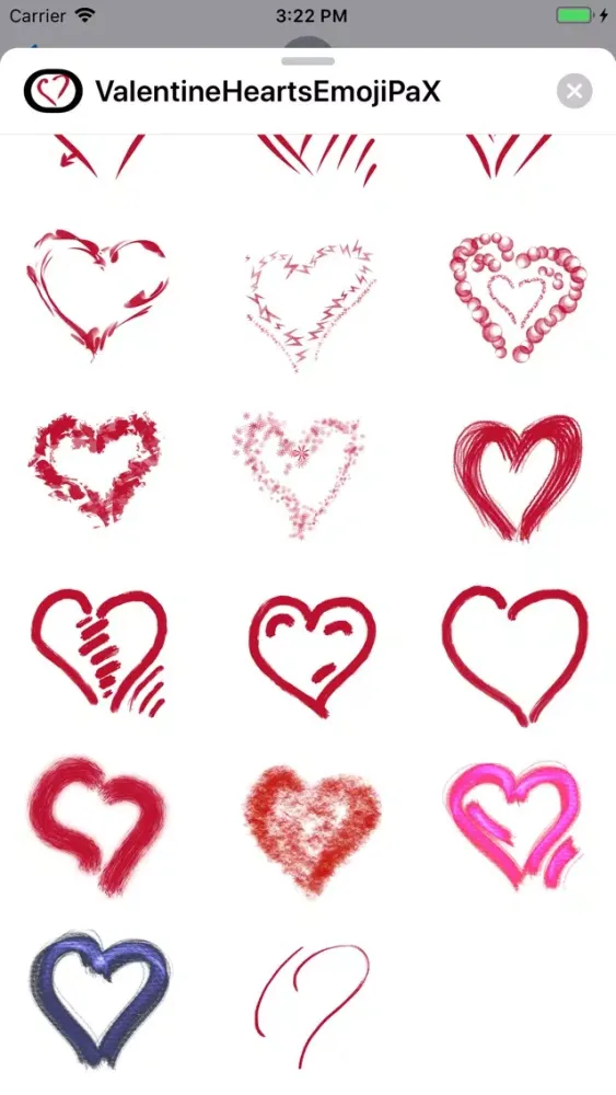 Скриншоты Valentine Hearts Emoji PaX