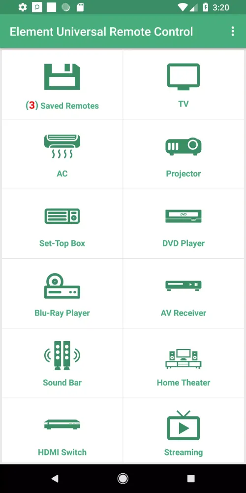 Zrzuty ekranu Element TV Remote