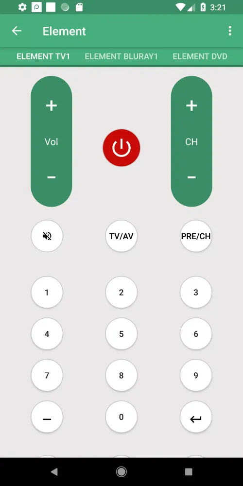 Zrzuty ekranu Element TV Remote