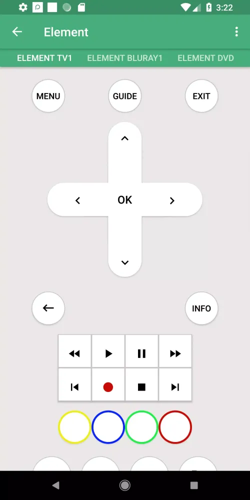 Zrzuty ekranu Element TV Remote
