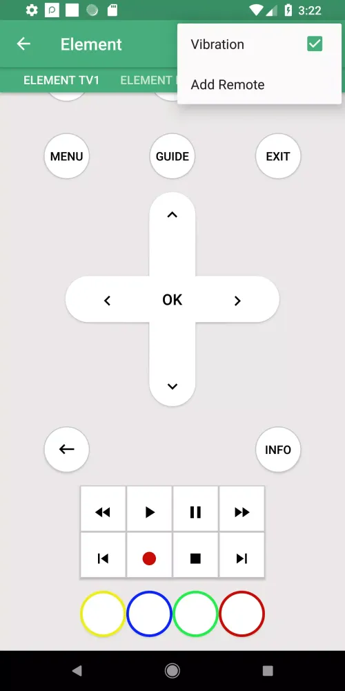 Zrzuty ekranu Element TV Remote