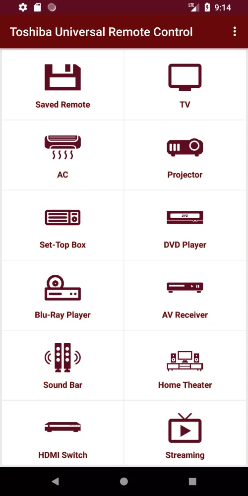 Toshiba Universal Remote 스크린샷