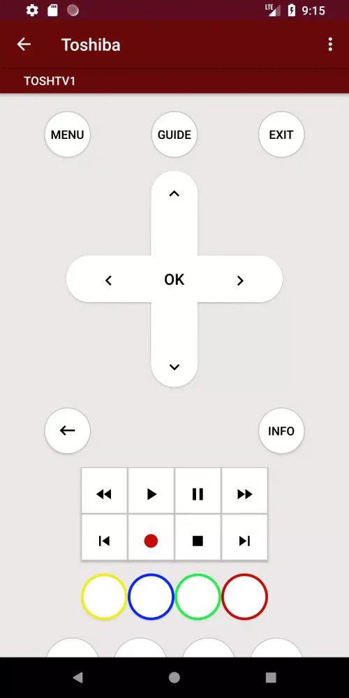 Toshiba Universal Remote 스크린샷